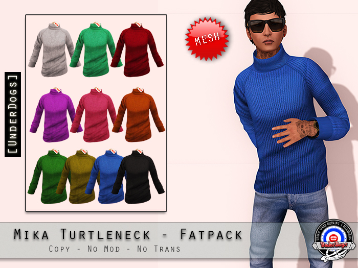 [UnderDogs] - Mika TurtleNeck Sweater - FATPACK - Mesh