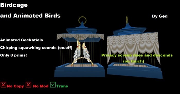 Birdcage (Cockatiel Blue Desk)