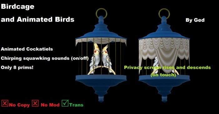 Birdcage (Cockatiel Blue Hanging)