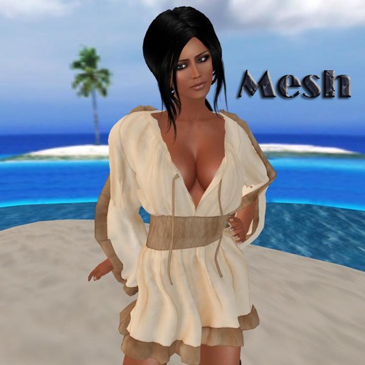 *IRI* Mesh Strapless Cocktail Dress Blue
