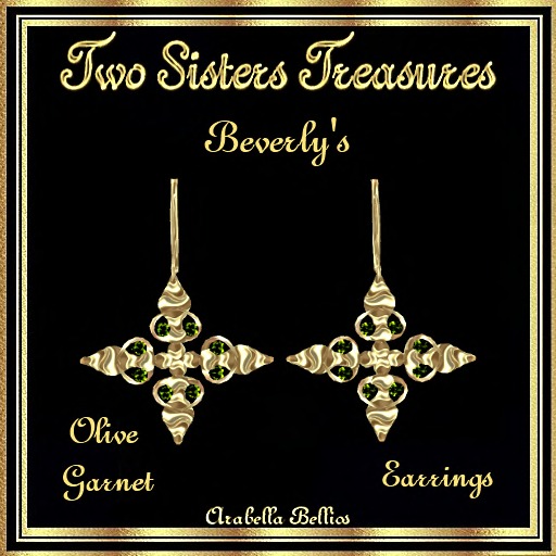 TST - BEVERLY'S OLIVE GARNET EARRINGS YG