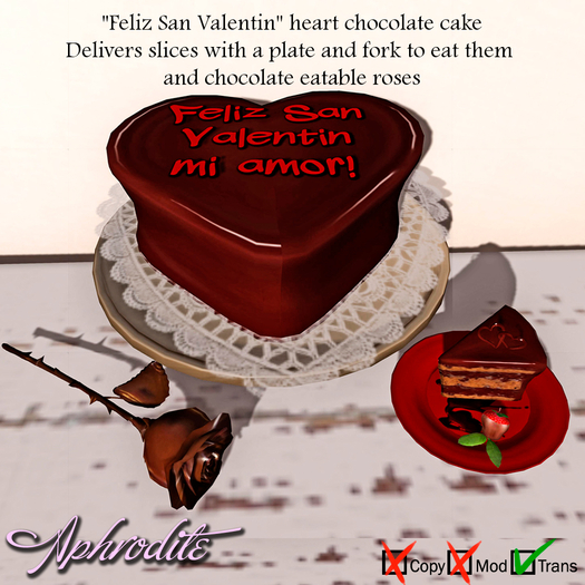 Aphrodite "Feliz san Valentin" animated choco cake TRANSFER