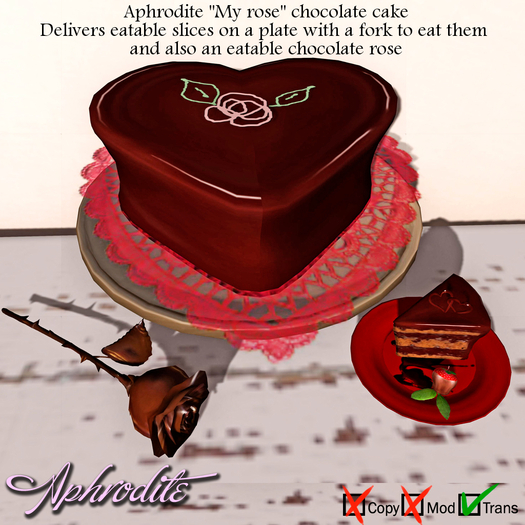Aphrodite "My rose" animated choco cake TRANSFER