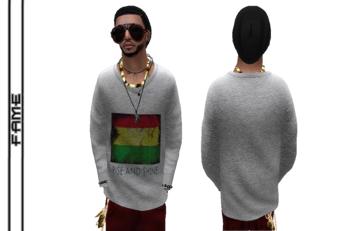 ---::[[F A M E]]::---[Rise&&Shine]White-SOLO-MeshVNeck