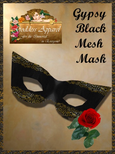 *Goddess* Gypsy Black Mesh Mask