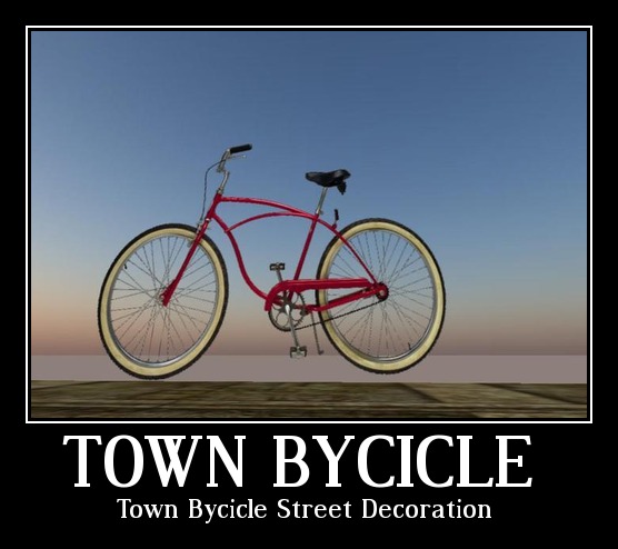 Town Bycicle Street Decoration 1 prim  tagfantasy ---