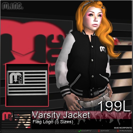 M.Inc. Varsity Jacket (Flag Logo Black)