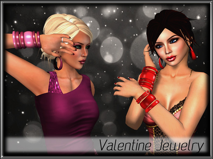 - MPP - Valentine Bangles & Earrings - Pink & Red