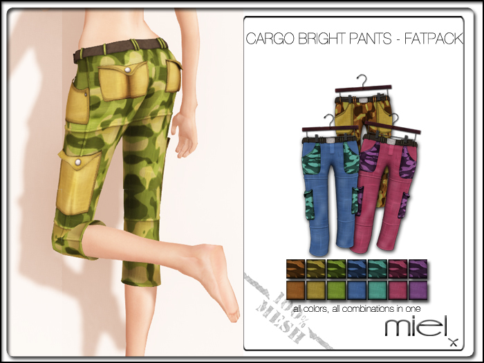 MIEL CARGO PANTS BRIGHT - FATPACK (MESH)