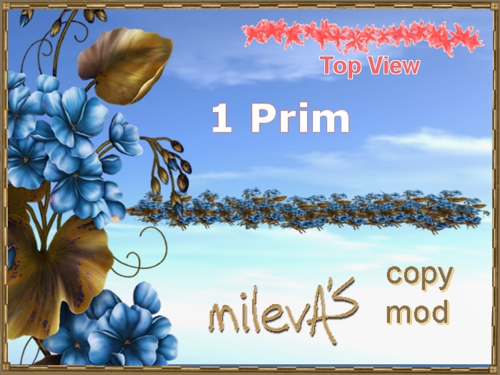 milevA's 1-Prim Multi 16 Line Geranium Fantasy Blue