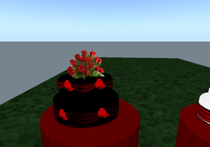 black rose wedding cake & table