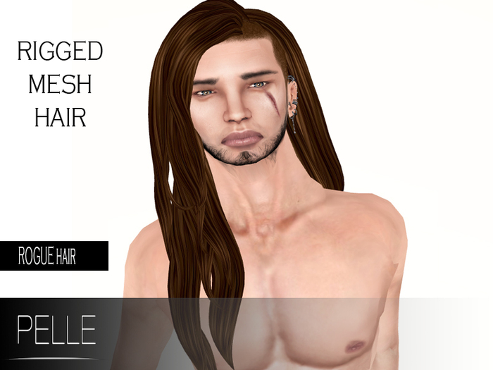 Pelle - ROGUE UNISEX STYLE 100% RIGGED MESH HAIR BROWN