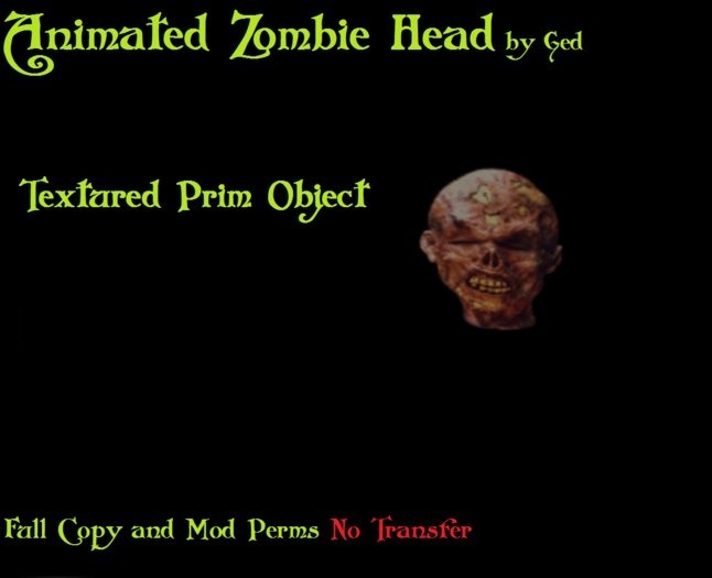 Animated Zombie Head (boxed)