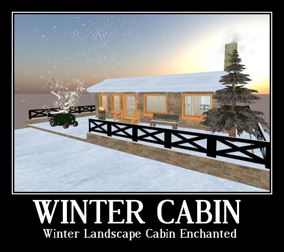 Winter Landscape Cabin Enchanted  tagfantasy