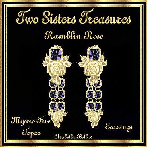 TST - RAMBLIN ROSE MYSTIC FIRE TOPAZ EARRINGS YG