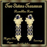 TST - RAMBLIN ROSE MYSTIC FIRE TOPAZ EARRINGS YG