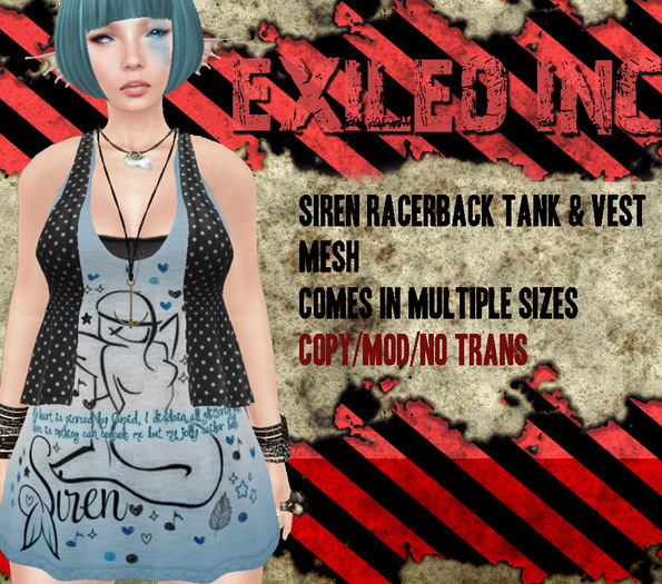 [Exiled Inc.] Siren! Racerback & Vest [MESH]