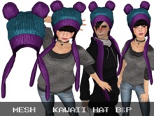 Kawaii Hat Blue & Purple - Mesh