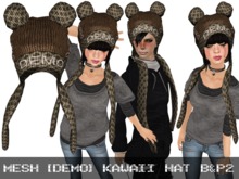 DEMO Kawaii Hat Brown & Plaid2 - Mesh