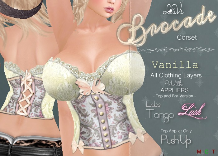 [LuVs] Brocade Corset Vanilla + Lush Tango Pushup Appliers