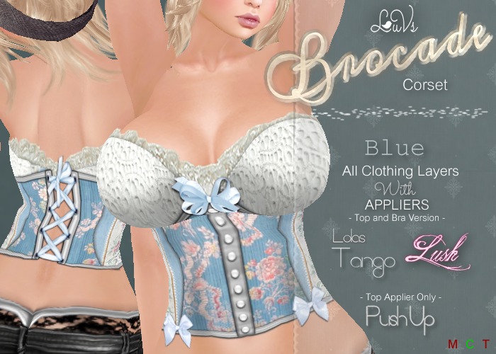 [LuVs] Brocade Corset Blue + Lush Tango Pushup Appliers