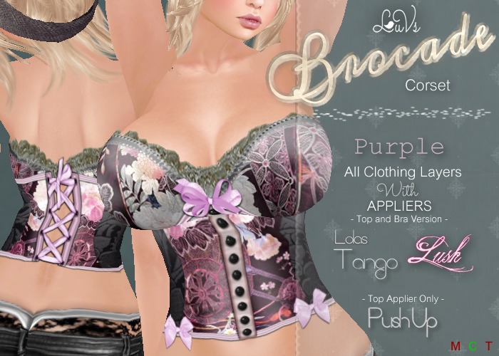 [LuVs] Brocade Corset Purple + Lush Tango Pushup Appliers