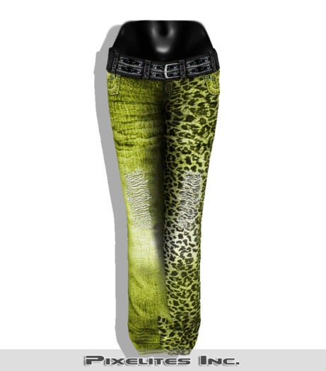 ::PL:: Classic Mesh Jeans - Yellow Leopard