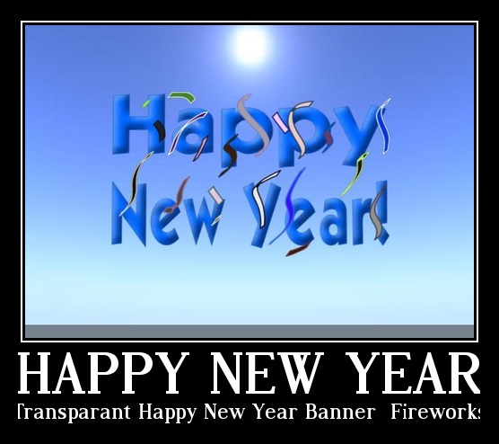 Transparant Happy New Year Banner + Fireworks tagfantasy -