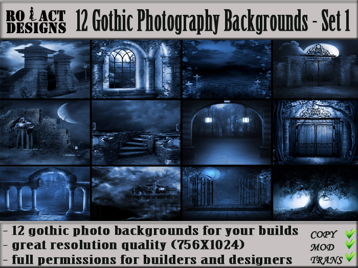 Ro!Act Designs 12 Gothic Photography Background Textures Set 1