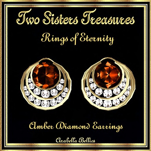 TST - RINGS OF ETERNITY AMBER DIAMOND EARRINGS YG