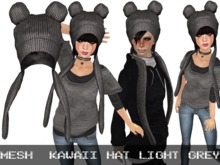 Kawaii Hat Light Grey - Mesh