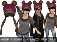 DEMO Kawaii Hat Pink & Brown - Mesh