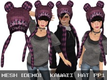 DEMO Kawaii Hat Pink & Plaid1 - Mesh