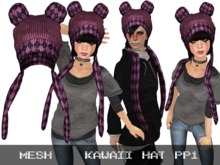 Kawaii Hat Pink & Plaid 1 - Mesh