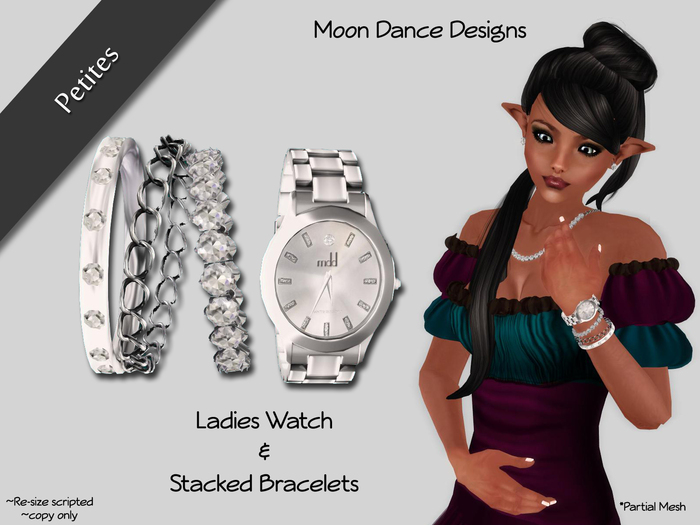 .:MDD:. Ladies Watch and Stacked Bracelets *PETITES*