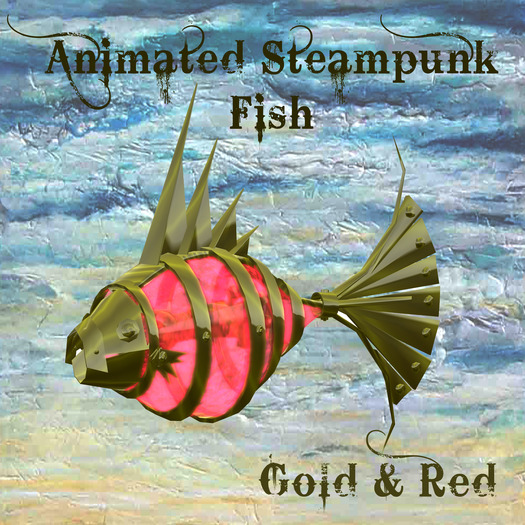 Gold & Red Steampunk Fish by Fuschia Nightfire