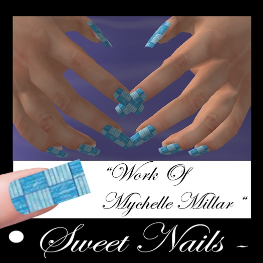 Long Nails, 03 Color Blue Chess Collection