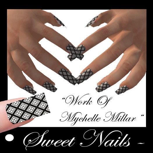 Long Nails 10 Color Black and White Chess Collection