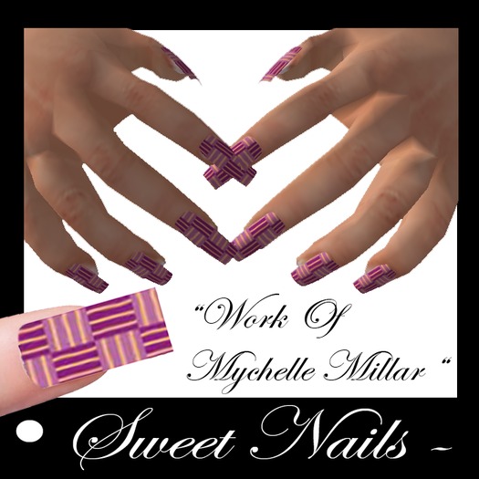Long Nails 12 Pink Chess Collection
