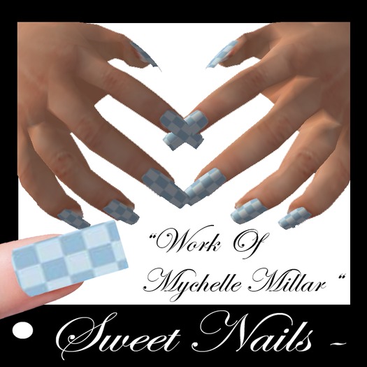 Long Nails, 14 Color Blue Chess Collection
