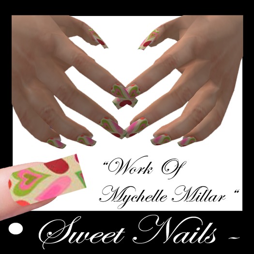 Long Nails 01 colored Romantic Collection