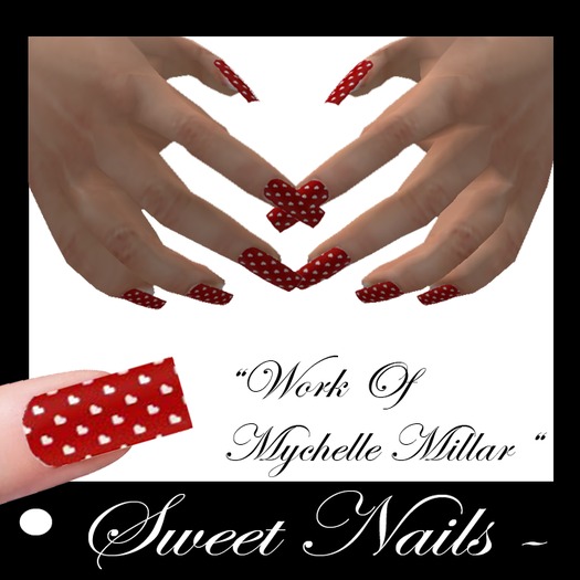 Long Nails 03 red Romantic Collection