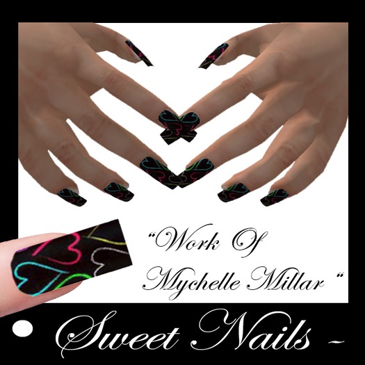Long Nails 06 colored Romantic Collection