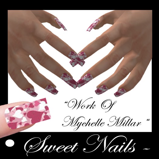 Long Nails 10 colored Romantic Collection