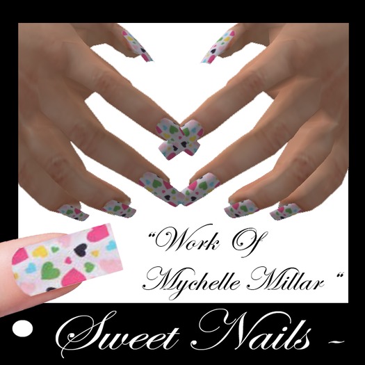 Long Nails 17 colored Romantic Collection