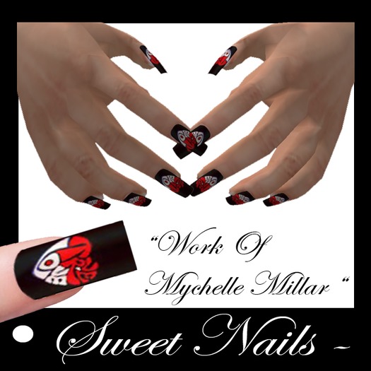 Long Nails 19 colored Romantic Collection
