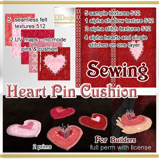 EBDesign - Sew a heart pin cushion - Sculpty & Textures