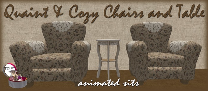 PDN: QUAINT & COZY CHAIRS AND TABLE BOXED