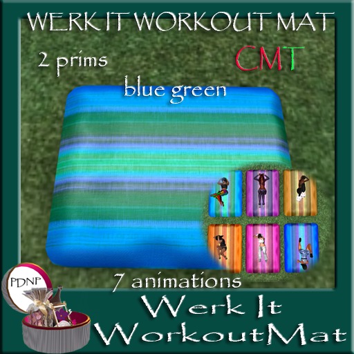 PDN: WERK IT WORK OUT MAT BLUE GREEN