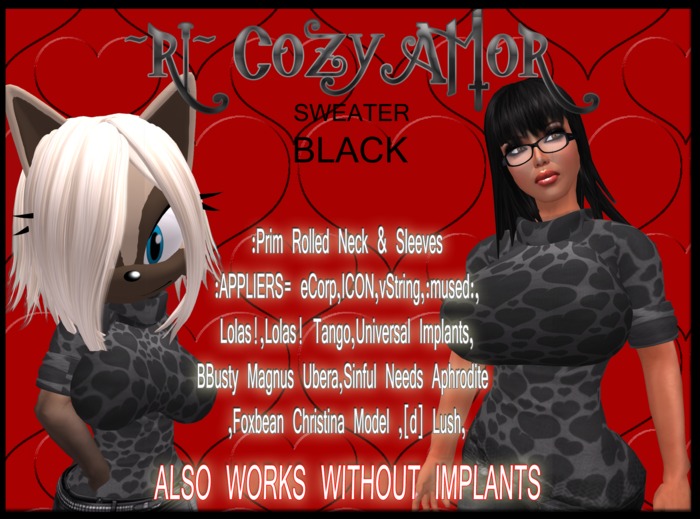 ~RI~ COZY AMOR SWEATER BLACK